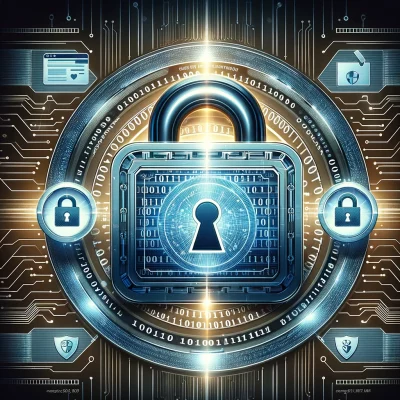 SSL Security Padlock with Encrypted Data Flow