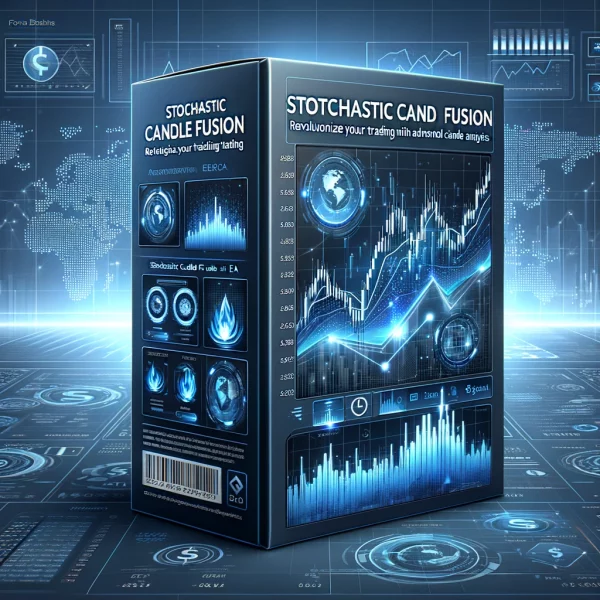 Graphical interface of Stochastic Candle Fusion Expert Advisor on MT4, showcasing candlestick charts and Stochastic Oscillator.
